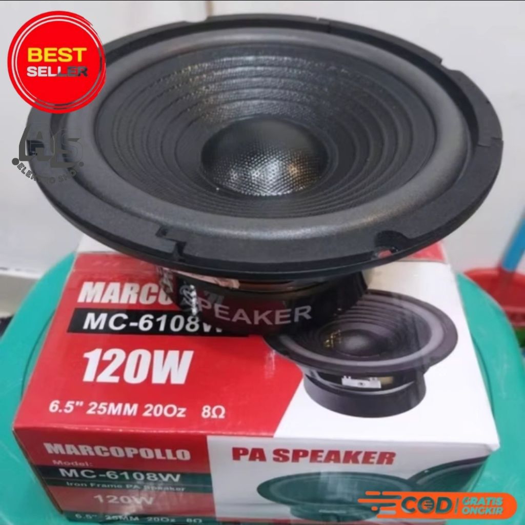 SPEAKER WOOFER 6,5 ICH MARCOPOLO MC-6108 W 120 WATT 8 OHM TERLARIS