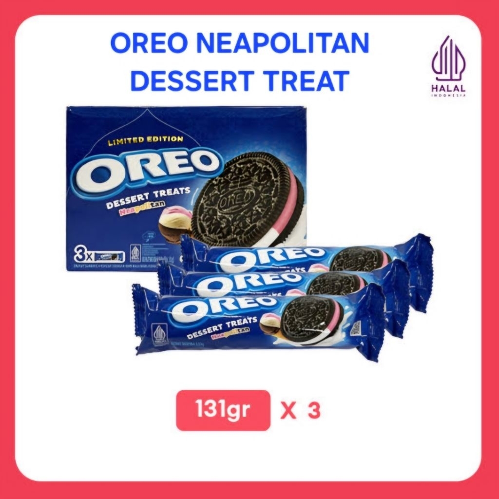 

Oreo Box Neapolitan Dessert Treat 131g | 1Box isi 3pcs