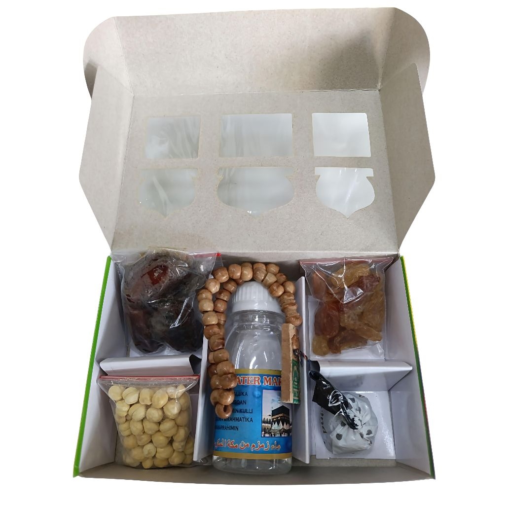

Promo Gift From Haji Umrah 1 Kotak #Cuci Gudang#habisin stok#Paketan Haji#Bingkisan Haji#Oleh Oleh Haji Umroh#Kurma#kacang#Zam Zam 60/80 ml#kismis#cokelat Caramel#Kismis#Tasbih 33#Praktis#Amanah#Oleh Oleh Haji Umroh Murah.