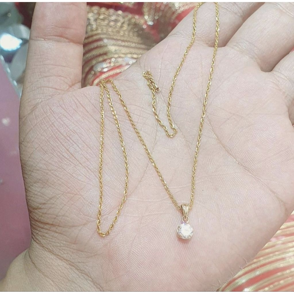 Kalung tambang plus liontin mata 1 kadar 700