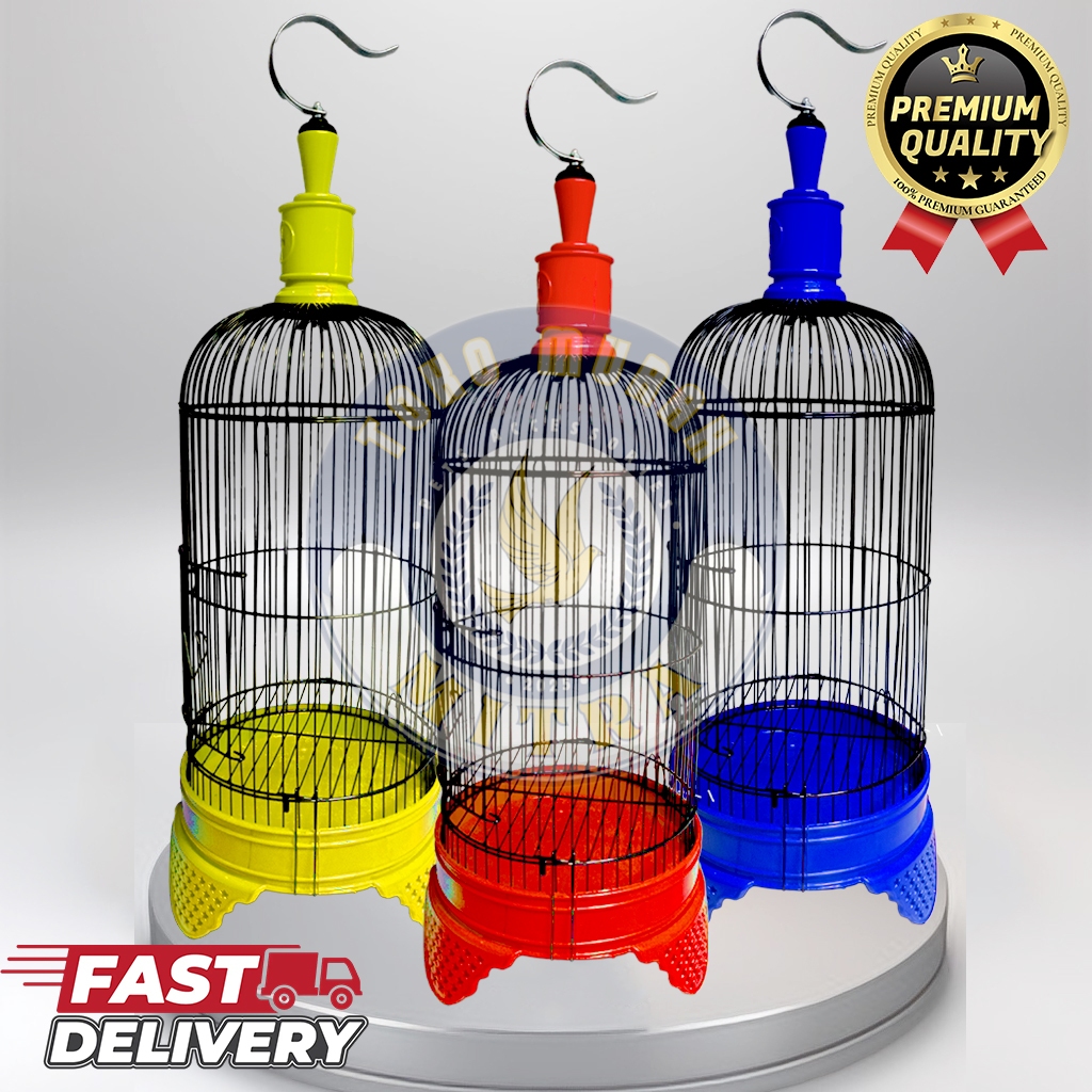 Kandang Burung Kecil Helopet Sangkar Besi Buat Sogon Pleci Lovebird Full Set Tebok pvc dan Kurungan