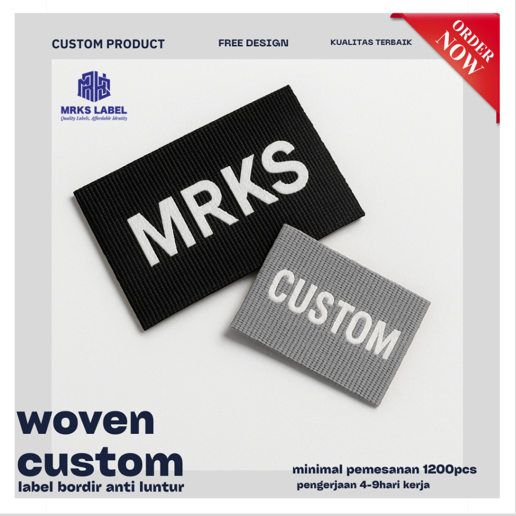 woven damask/woven rajut/woven bordir/woven label