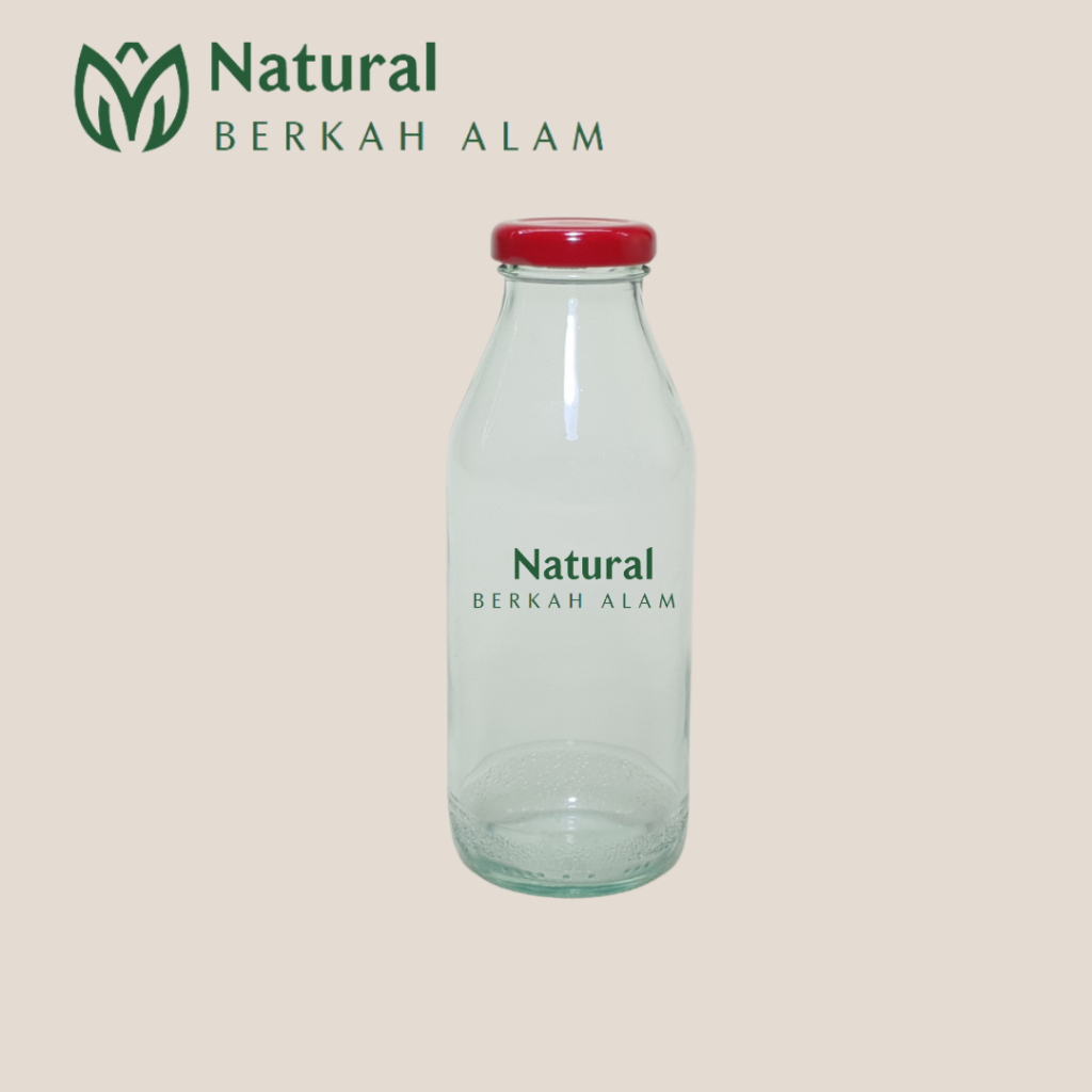 Botol Kaca 350 Ml Bulat Lurus Juice Clear Ori / Botol Kaca / Botol Kaca Food / Botol Kaca Juice / Bo