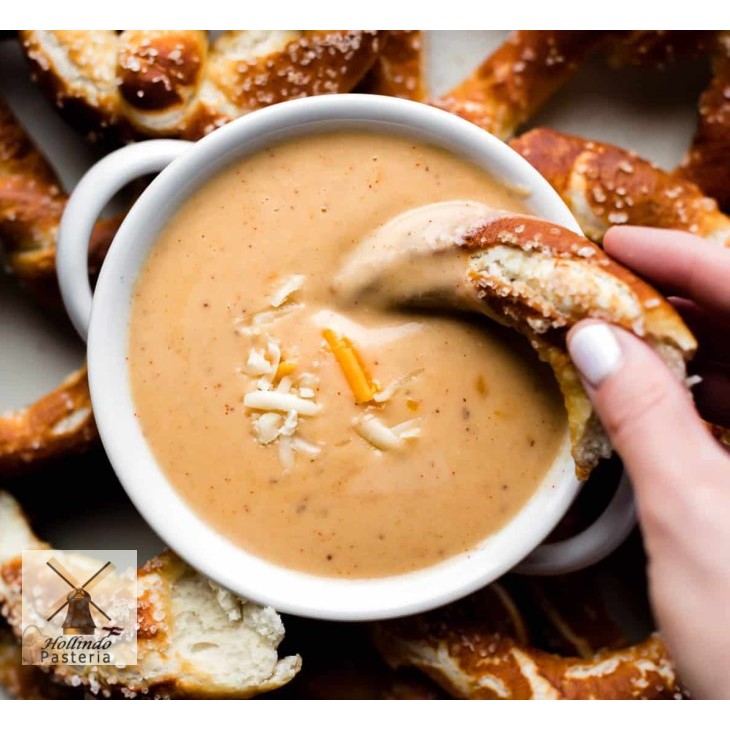 

Creamy pub-style beer cheddar cheese dip sauce