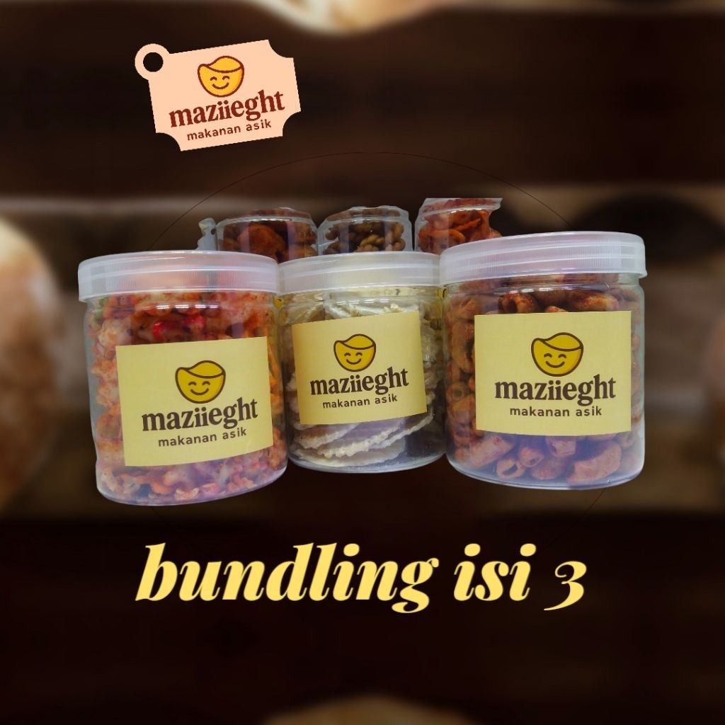 

Bundling 1 paket Isi 3 Keripik Simping cikur , Makaroni Bantat Pedas Gurih Seblak Kerupuk Bintang , dengan Rasa Dan Bumbu Yang Khas yang membuat ketagihan
