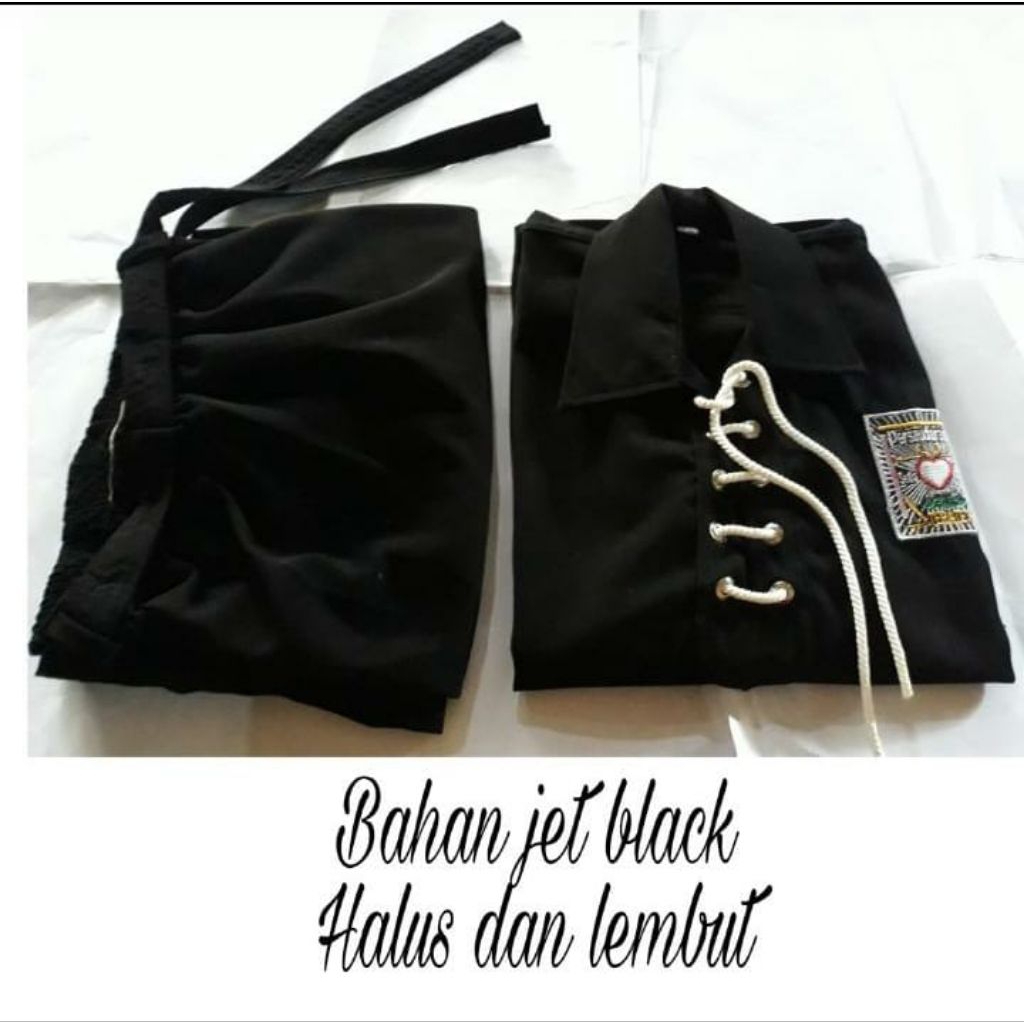 BAJU SAKRAL WARGA PSHT 1 STEL BAHAN JET BLACK + MORI PRIMISIMA