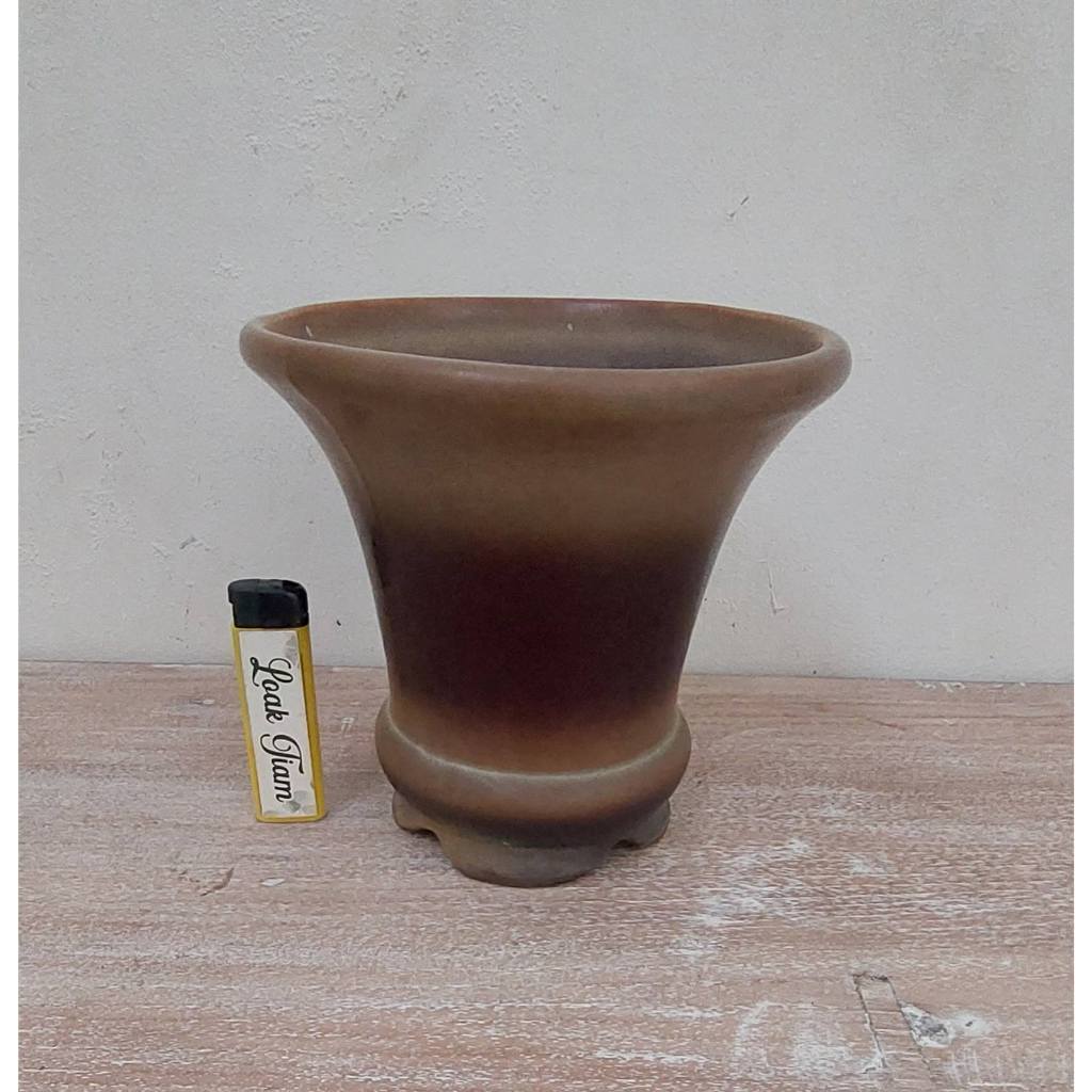 pot tanaman pot bonsai keramik terakota lawas