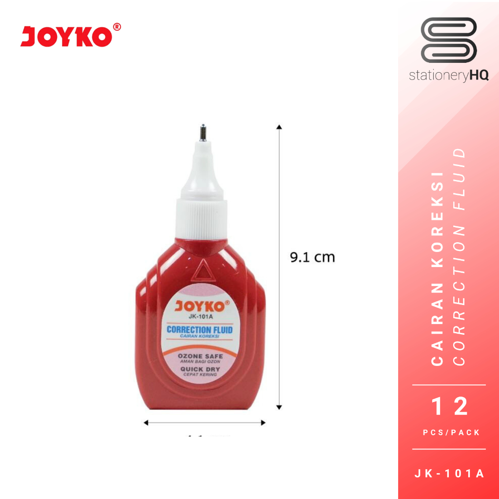 

Ay00! (12 Pcs) Correction Fluid / Tip-x / Tip Ex Cair Joyko JK-101A