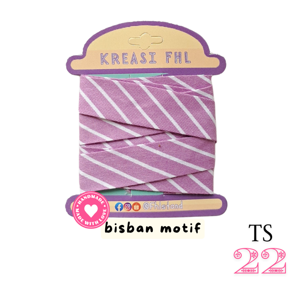 KreasiFHL Bias Tape Bisban kain katun lebar 4cm jahit
