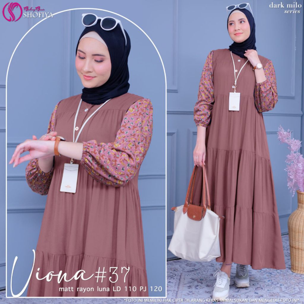 (NEW) MIDI DRESS WANITA FASHION MUSLIM //AGATA  - VIONA MIDI BY SHOFIYA