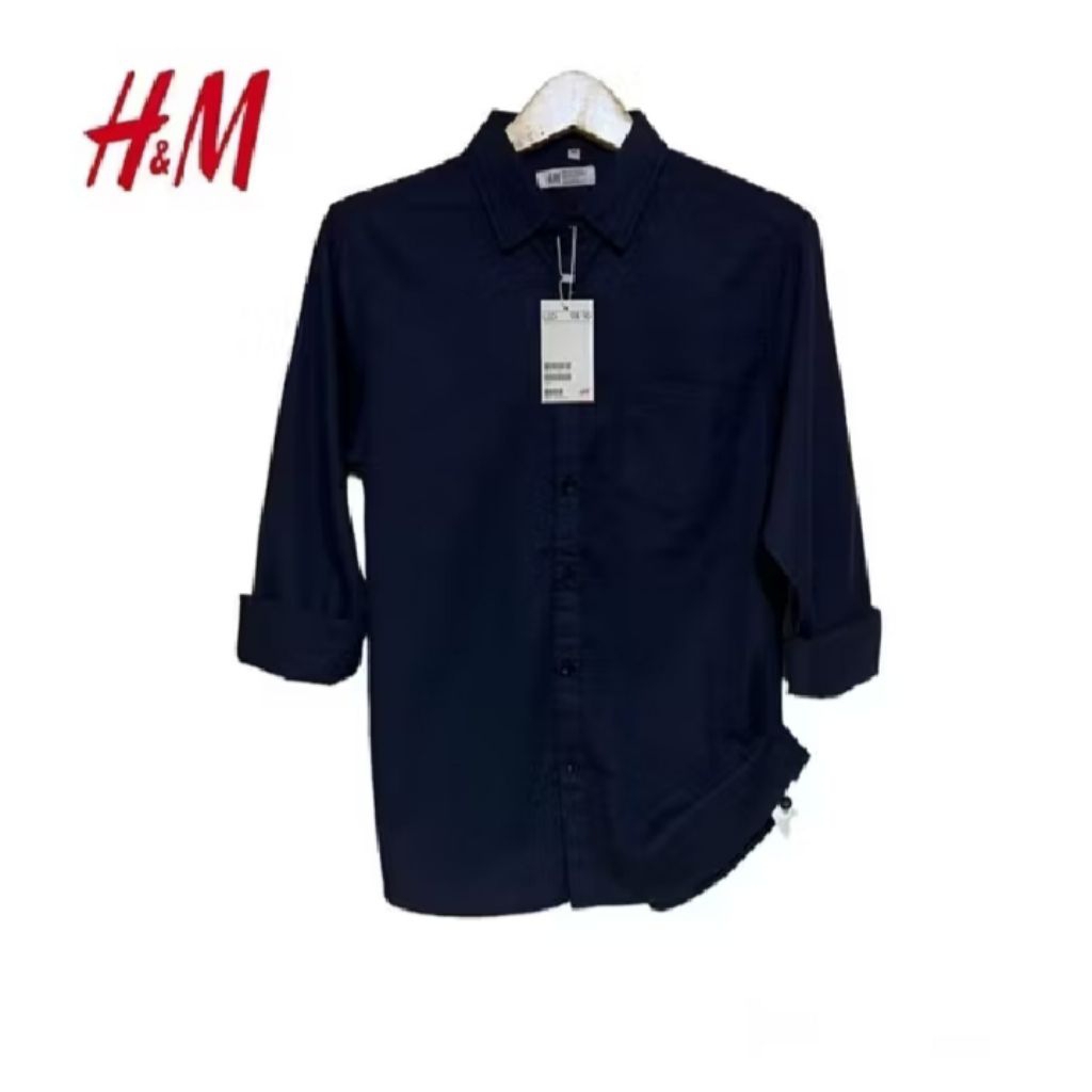 kemeja panjang pria H&M,kemeja kasual pria lengan panjang,Bahan katun tuwil