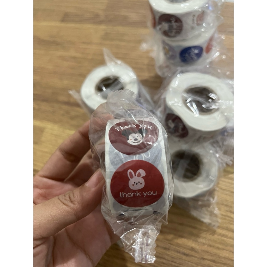 

Sticker Thank You 500 pcs/Stiker Terima Kasih Warna Self Adhesive Seal Label Roll