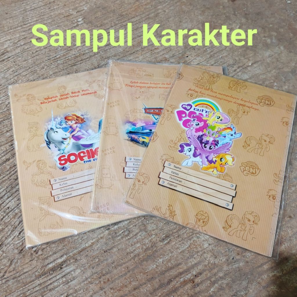 

1 Pak Sampul Buku Karakter Isi 20 Lembar ( Ukuran Campus Besar)