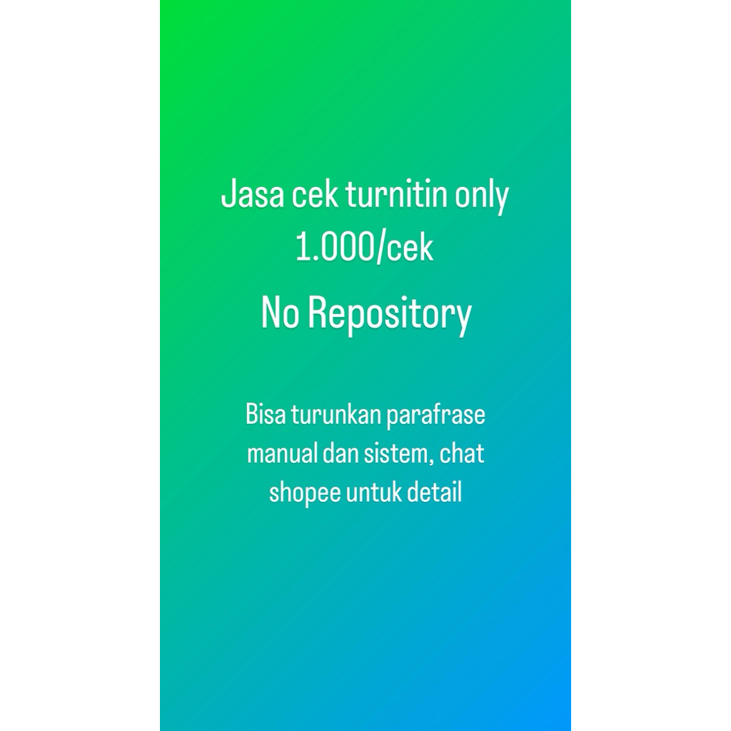 Jasa Cek Turnitin