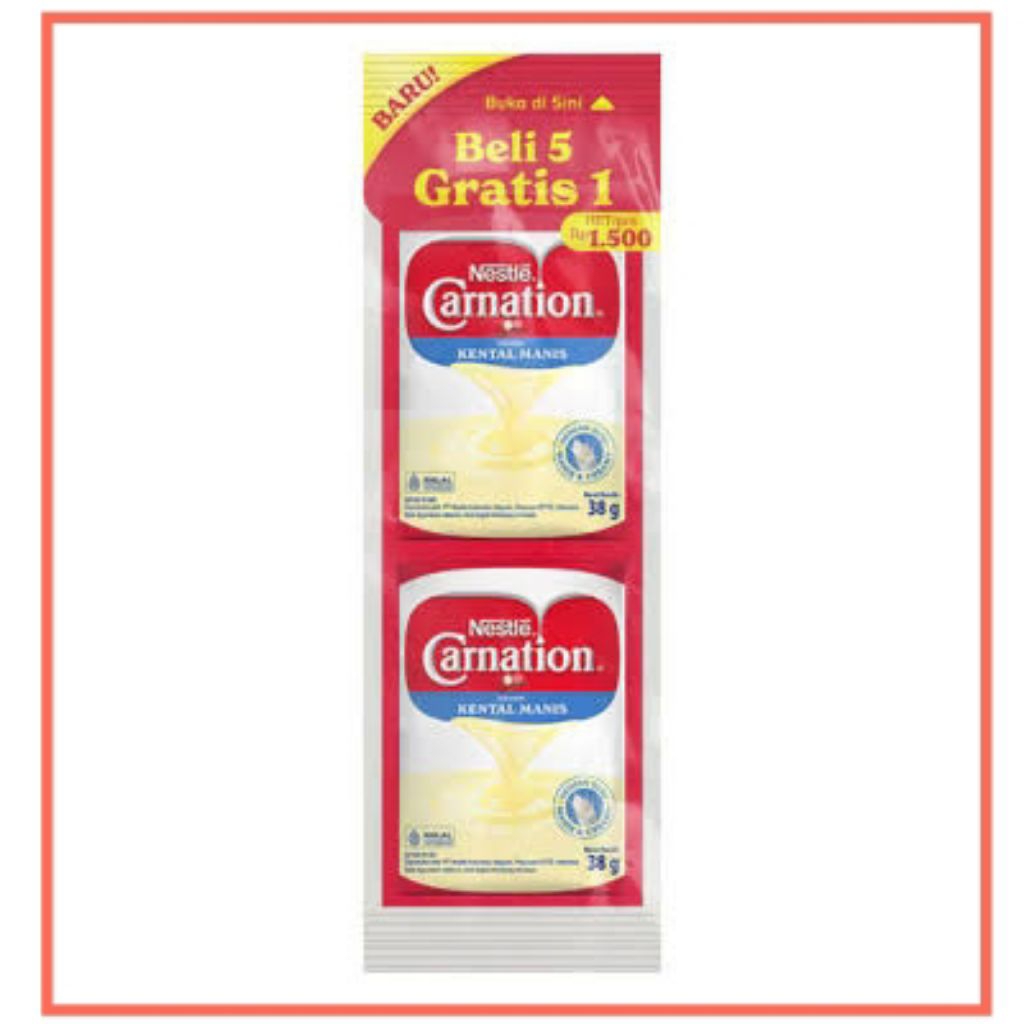 

Mbakolamis. Carnation Sachet Susu Kental Manis kemasan 38gr