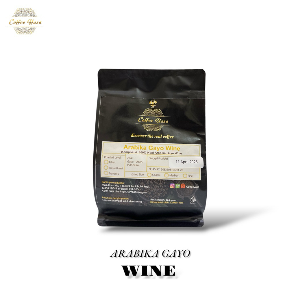 

Kopi Arabika Gayo Wine 200gr