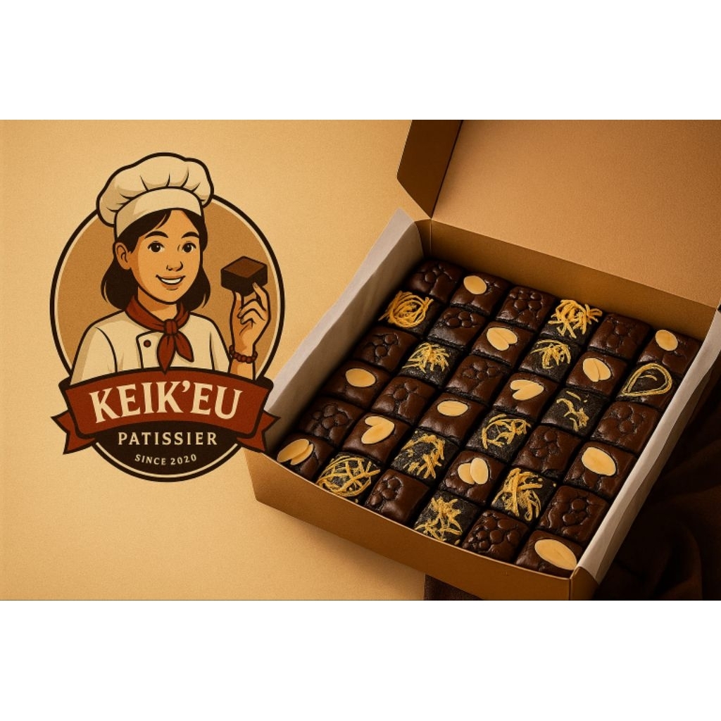 

BROWNIES SEKAT "Mr Browniee" 36 pcs dengan topping