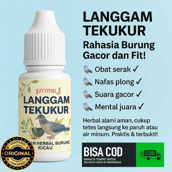 LANGGAM TEKUKUR  RAMUAN HERBAL BURUNG KICAU FORMULA KHUSUS BURUNG TEKUKUR BURUNG TEKUKUR GACOR NONST