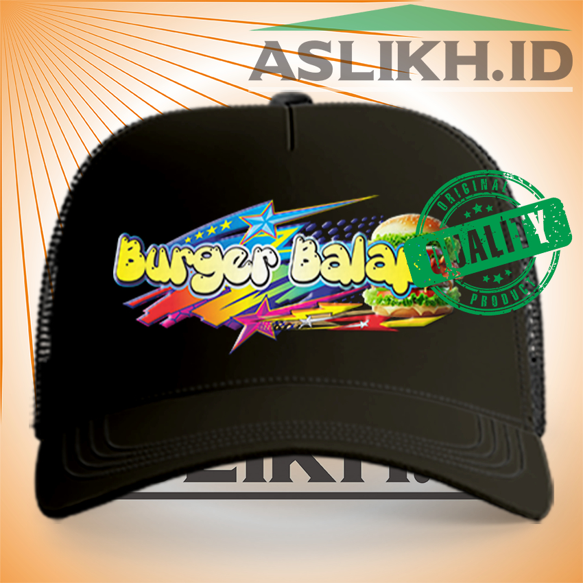 ASLIKH.ID TOPI TRUCKER JARING PREMIUM BURGER BALAP