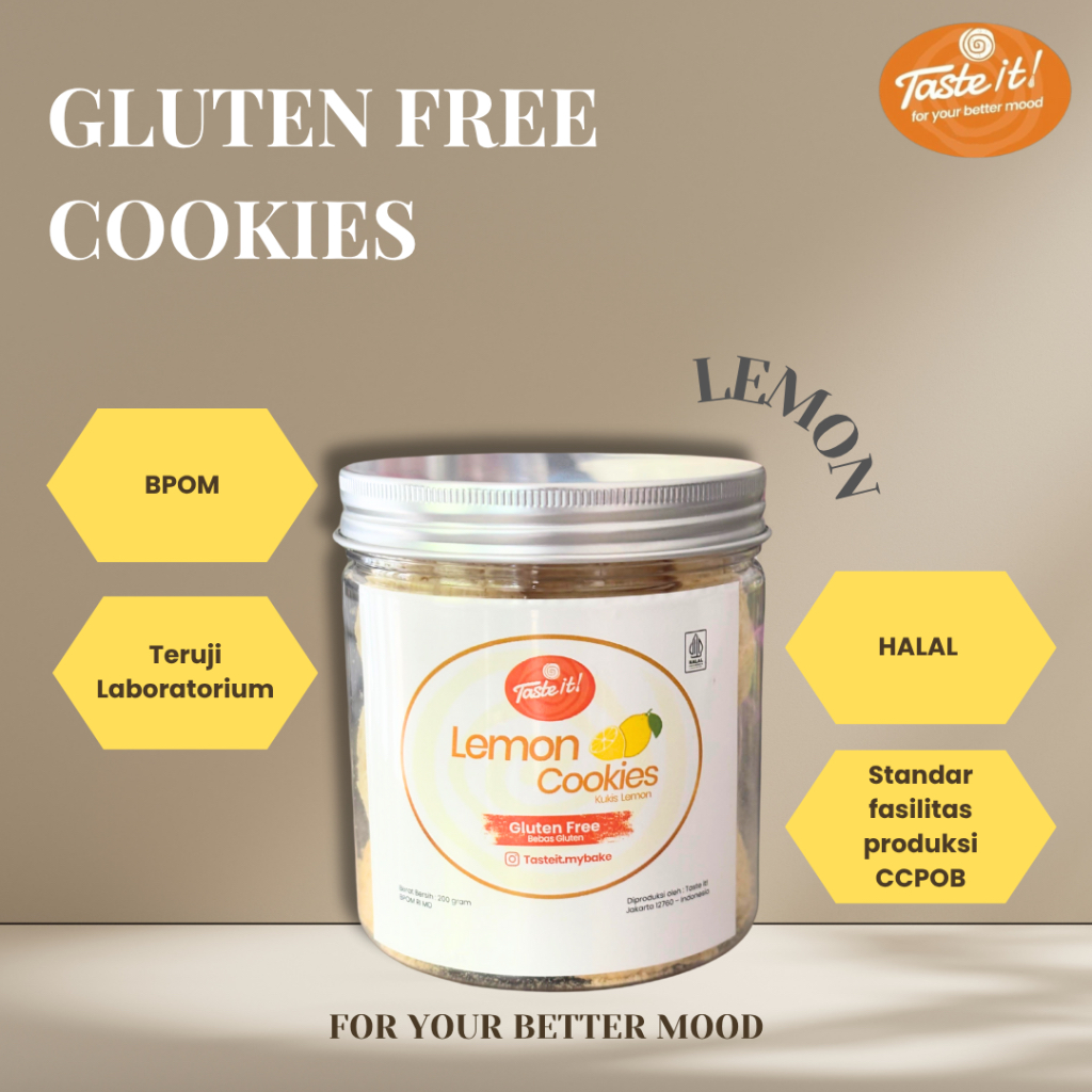 

Lemon Gluten Free Cookies 200 gram Original by Taste It!