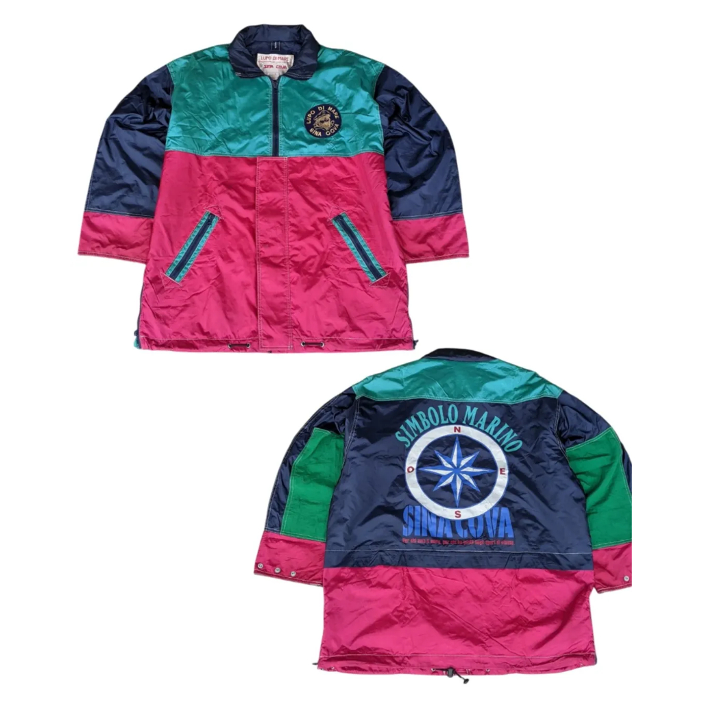 LUPO DI MARE SINA COVA - Jaket Jaket Pria Jaket Vintage Pria Multicolor Size XXL