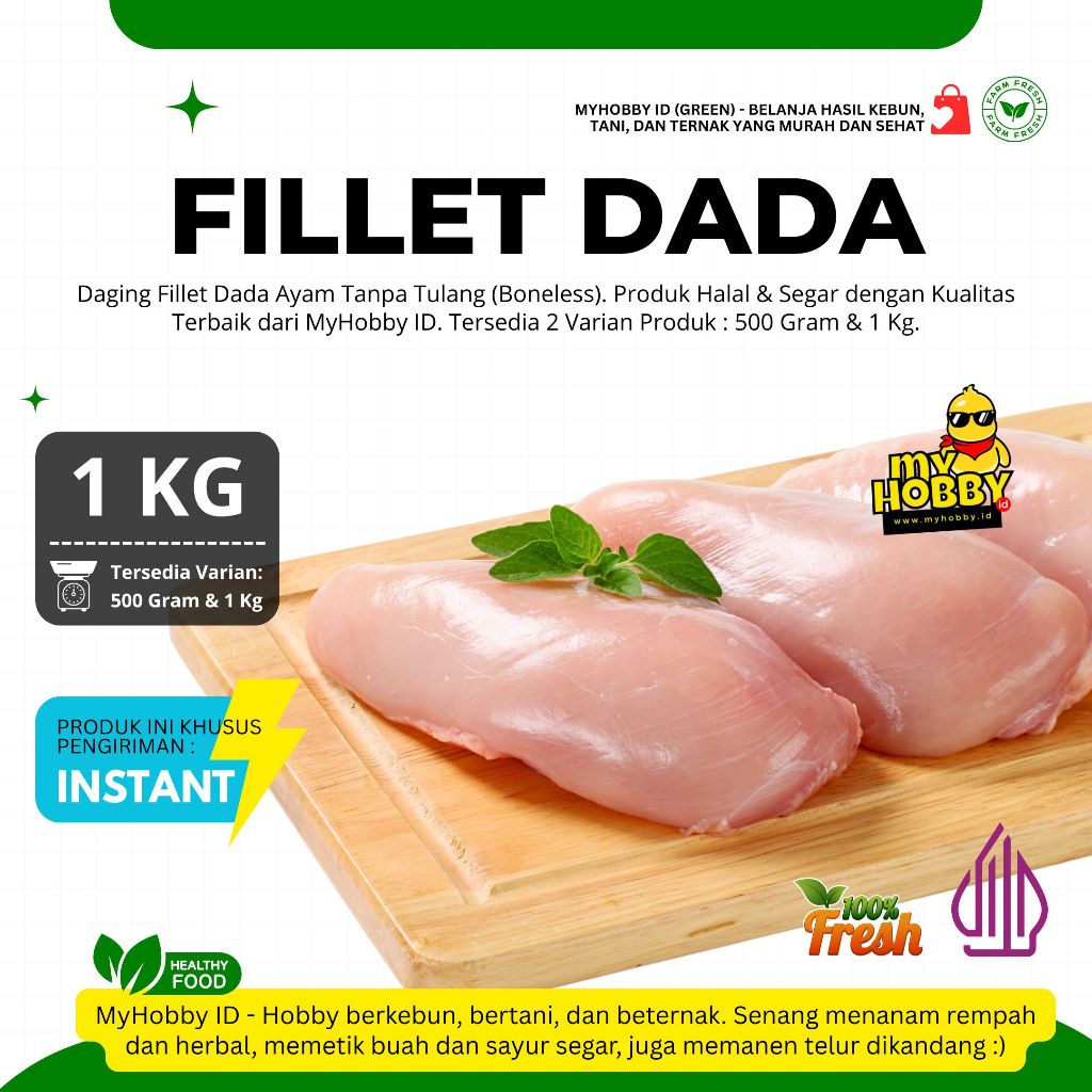 

Terbaik! Daging Fillet Dada Ayam Boneless, Halal, Fresh, Segar. Chicken Breast Filet, MyHobby ID