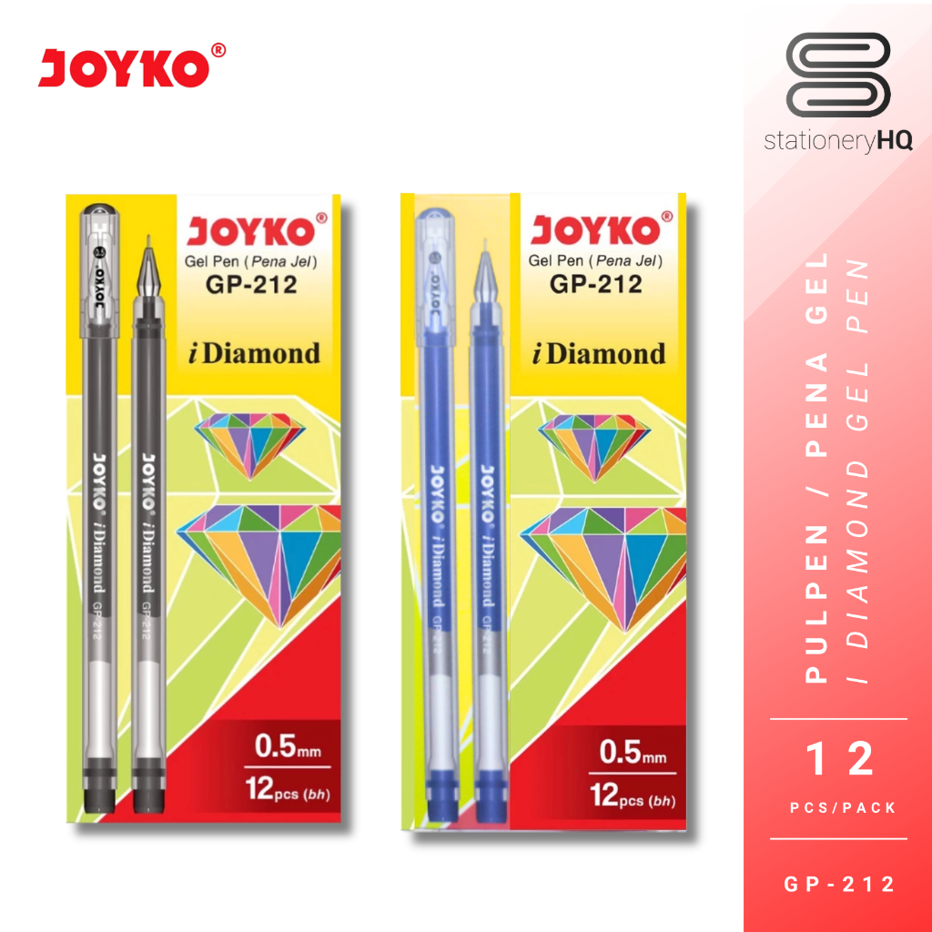 

(12 Pcs) Joyko Pulpen Gel GP-212 i-Diamond 0.5