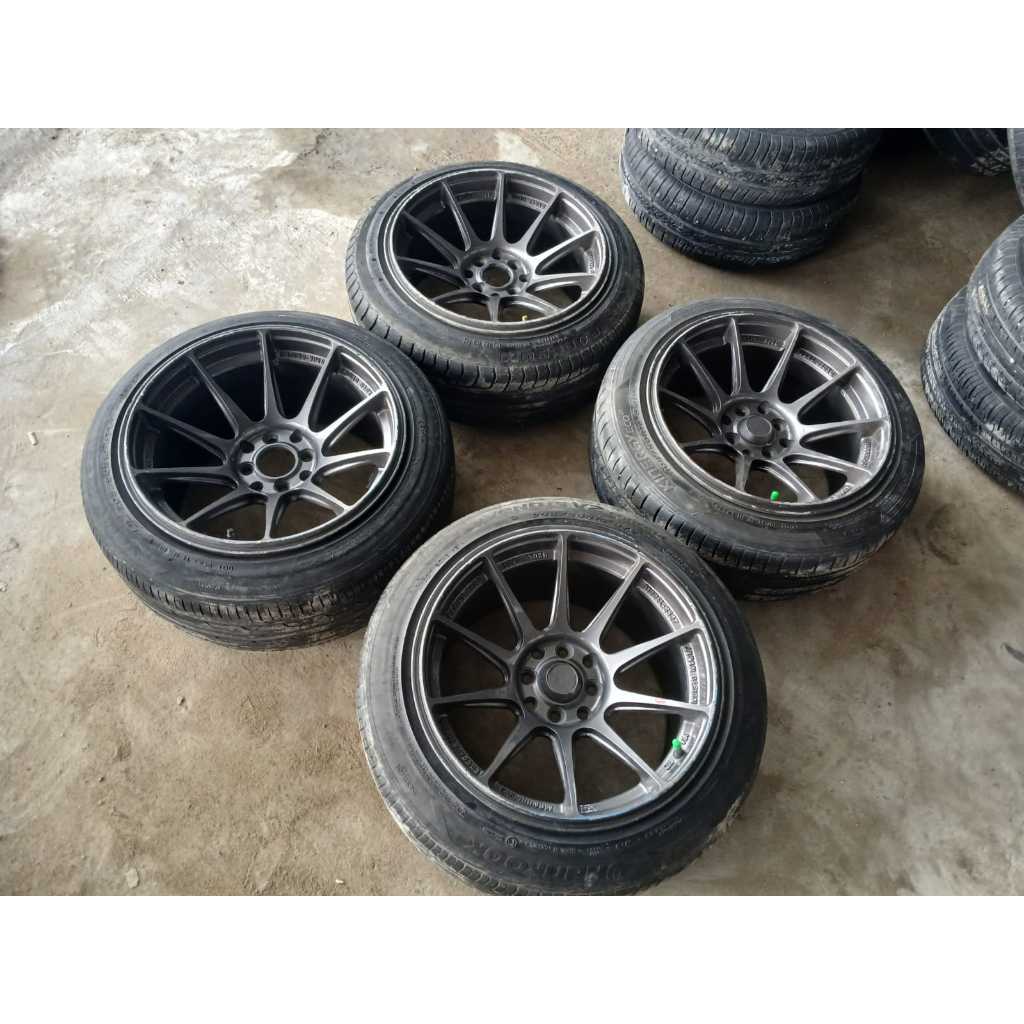 VELG RACING COPOTAN MERK SHINJUKU R16X8,5/9,5 8X100/114 ET18GREY +BAN HK(3)FORC(1) 205/195 50 R16