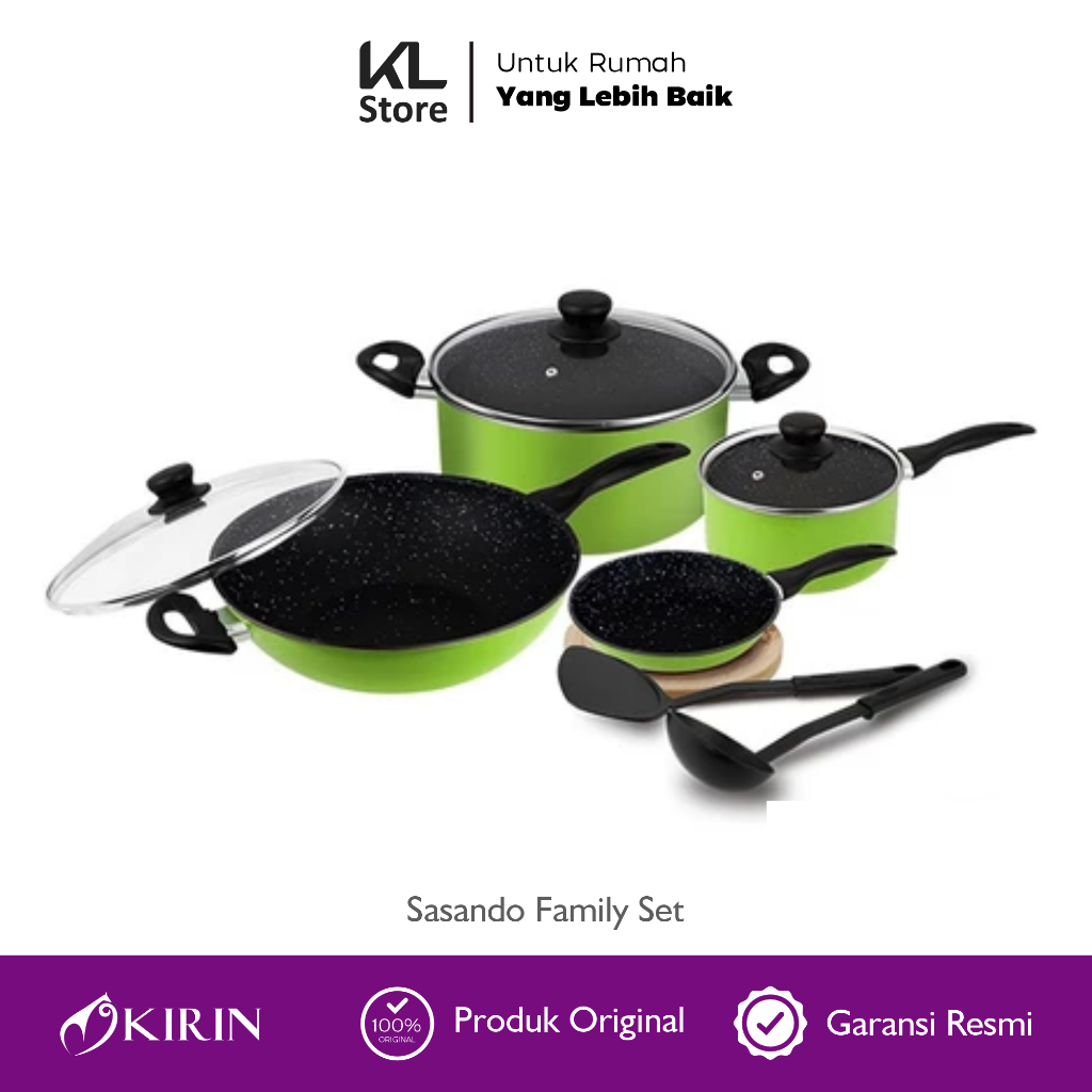 KIRIN SASANDO FAMILY SET / Paket Lengkap Wajan Anti Lengket