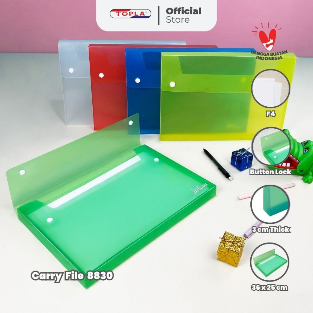 

TOPLA Carry File Topla 8830 - Wadah Dokumen F4 3 cm - Pengaturan Berkas yang Efisien
