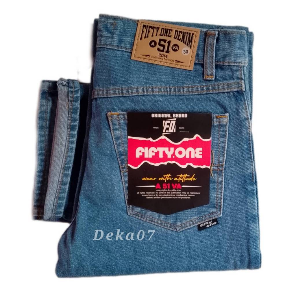 Celana Jeans Panjang Pria Standar Reguler Original Fifty One Denim Cowok