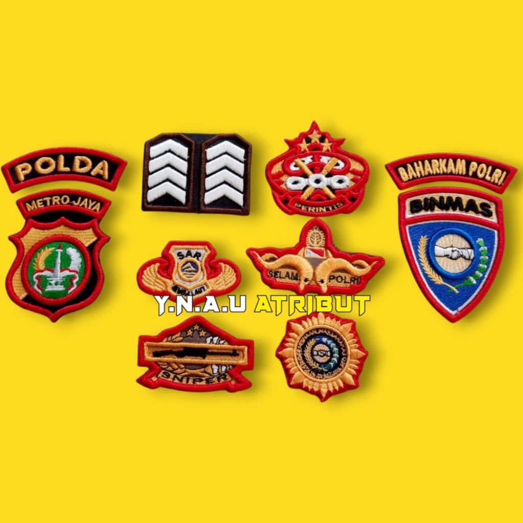 ATRIBUT PDL POLRI / PAKET HEMAT PANGKAT PDL BRIPKA POLRI BORDIR TIMBUL EXCLUSIVE