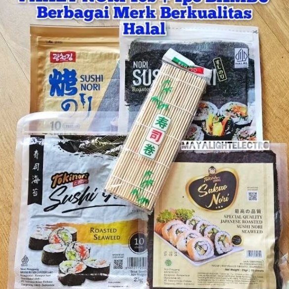 

Bisa Cod Paket sushi nori 1 lembar bambu sushi 1 nori rumput laut bento seaweed bamboo sushimat tikar penggulung halal murah kimbap seaweed nori rumput laut java sakao nori termurah