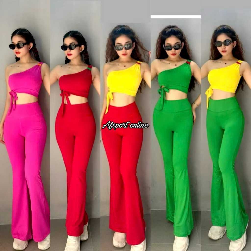 setelan celana cutbray atasan bra tali senam zumba fitness aerobik gym