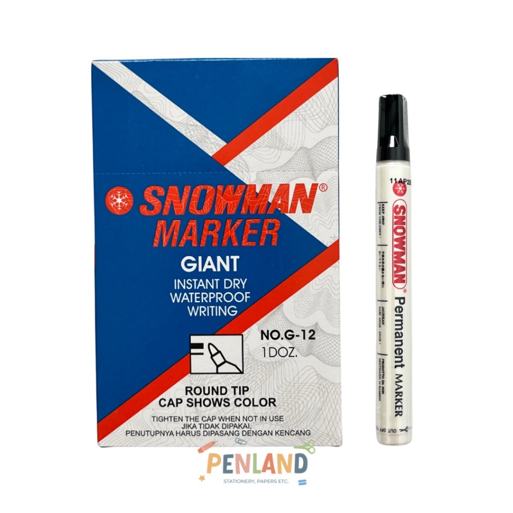 

Spidol Permanent Marker Snowman G-12 Per pcs PL00107 Murah Bisa COD