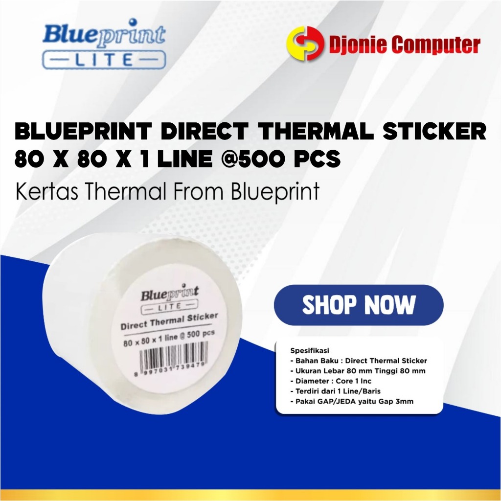 

Blueprint Direct Thermal Sticker Lite 80x80x1 Line @500pcs