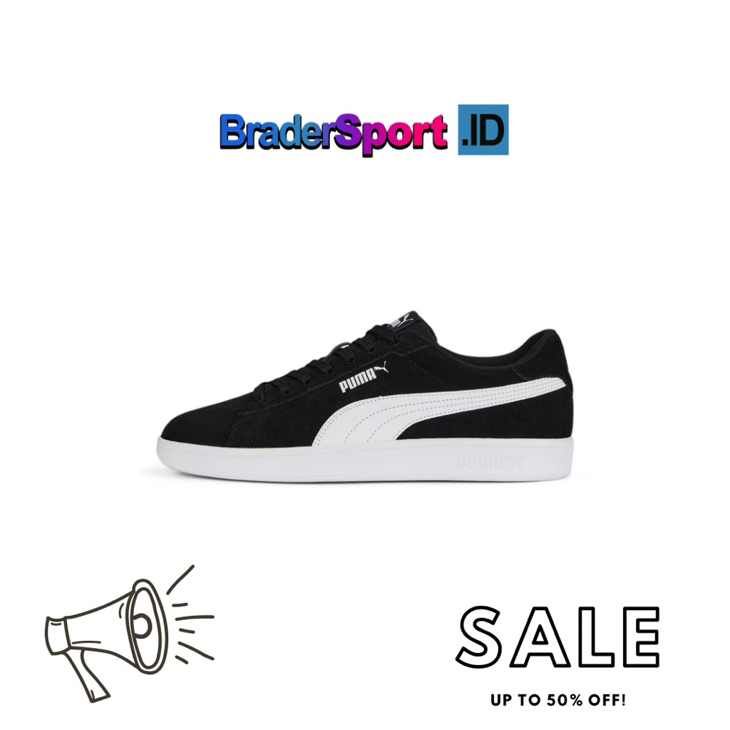 Sepatu Sneakers Puma Smash 3.0 Black White BNIB 100% Original