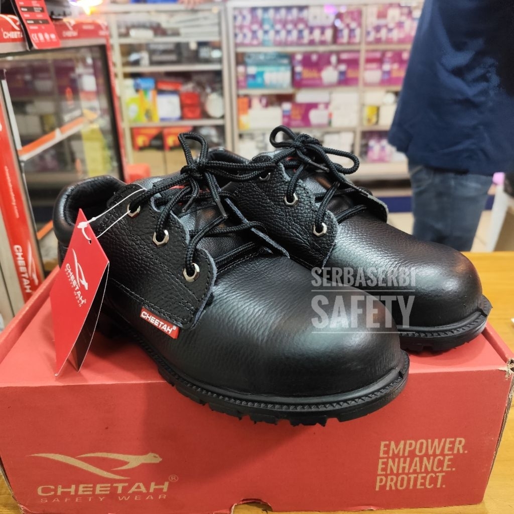 Sepatu Safety Cheetah 2002H Safety Shoes Cheetah Kulit Asli Berkualitas SNI Type Tali Pendek ORIGINA