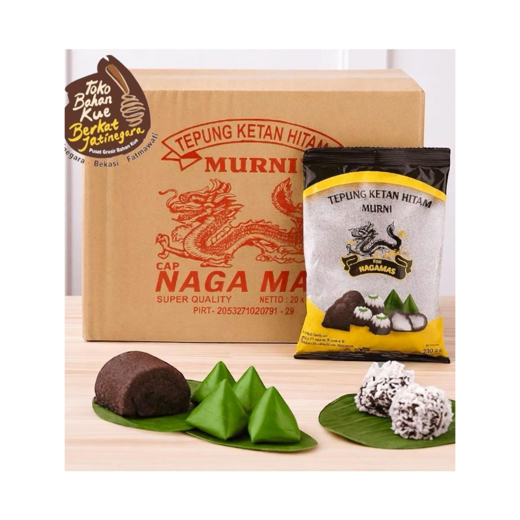 

TEPUNG KETAN HITAM CAP NAGA KEMASAN 250 GR / TEPUNG KETAN HITAM