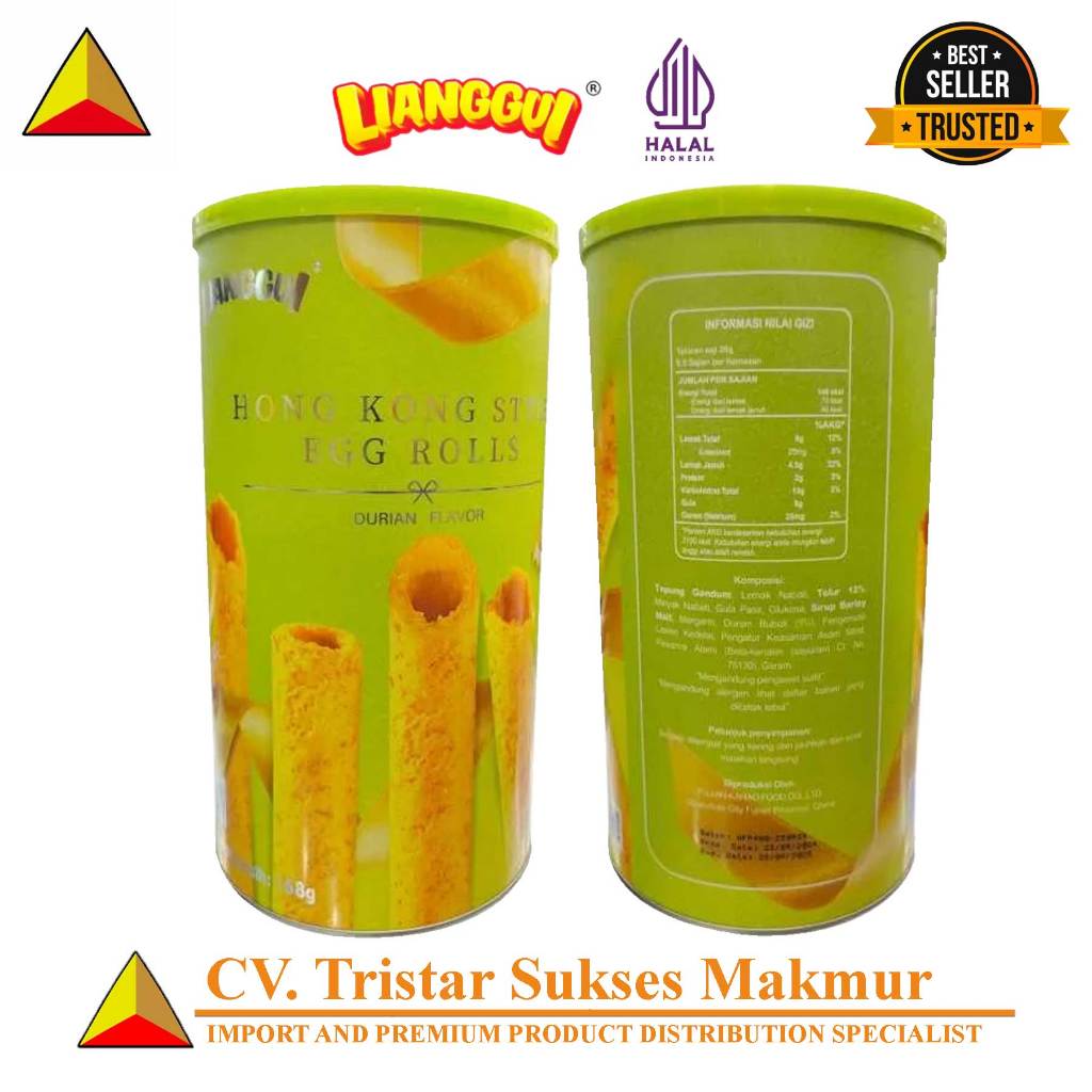 

(HALAL) Lianggui Durian Egg Roll 168gr – Kue Telur Gulung Isi Durian Asli, Lembut & Wangi Menggoda