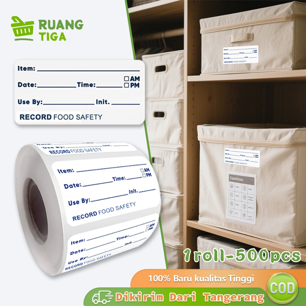

500pcs Stiker Label Stiker Expired Date Stiker Label Produk Untuk Penyimpanan Makanan Frezeer Kulkas Dapur