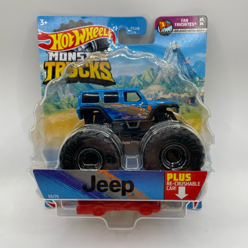 Hot Wheels Monster Trucks 18 Jeep Wrangler Unlimited Blue Skala 64 Hotwheels Truck Diecast