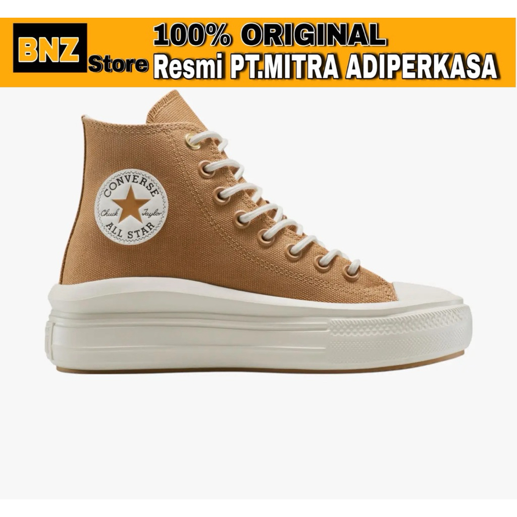 Sepatu Sneakers Wanita Converse CTAS Hi Move Platform Brown/Egret