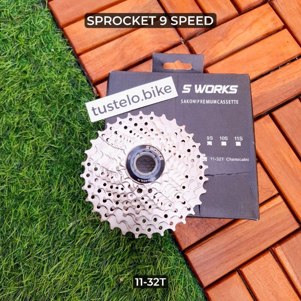 Sprocket Sakoni S Works 11-32T 9 Speed Sproket Cassette Sepeda Lipat Roadbike MTB Commuter Minivelo