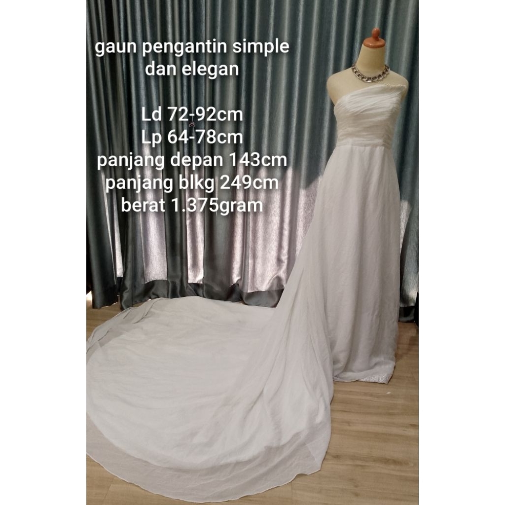 Gaun pengantin simple dan elegan