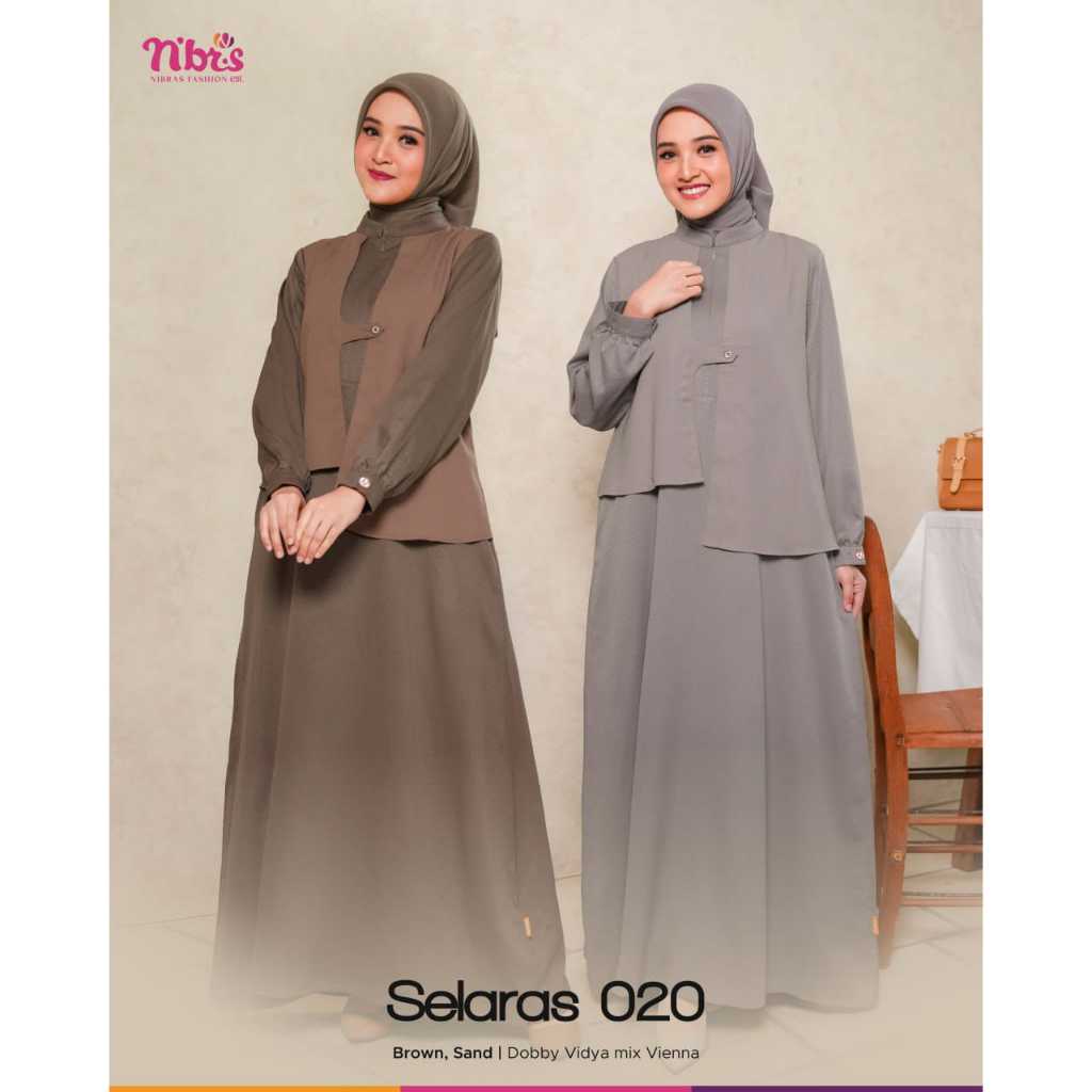 NIBRAS GAMIS MODEL TERBARU 2025 SELARAS 020 (BROWN, SAND) / GAMIS REMAJA / GAMIS KEKINIAN / GAMIS ME