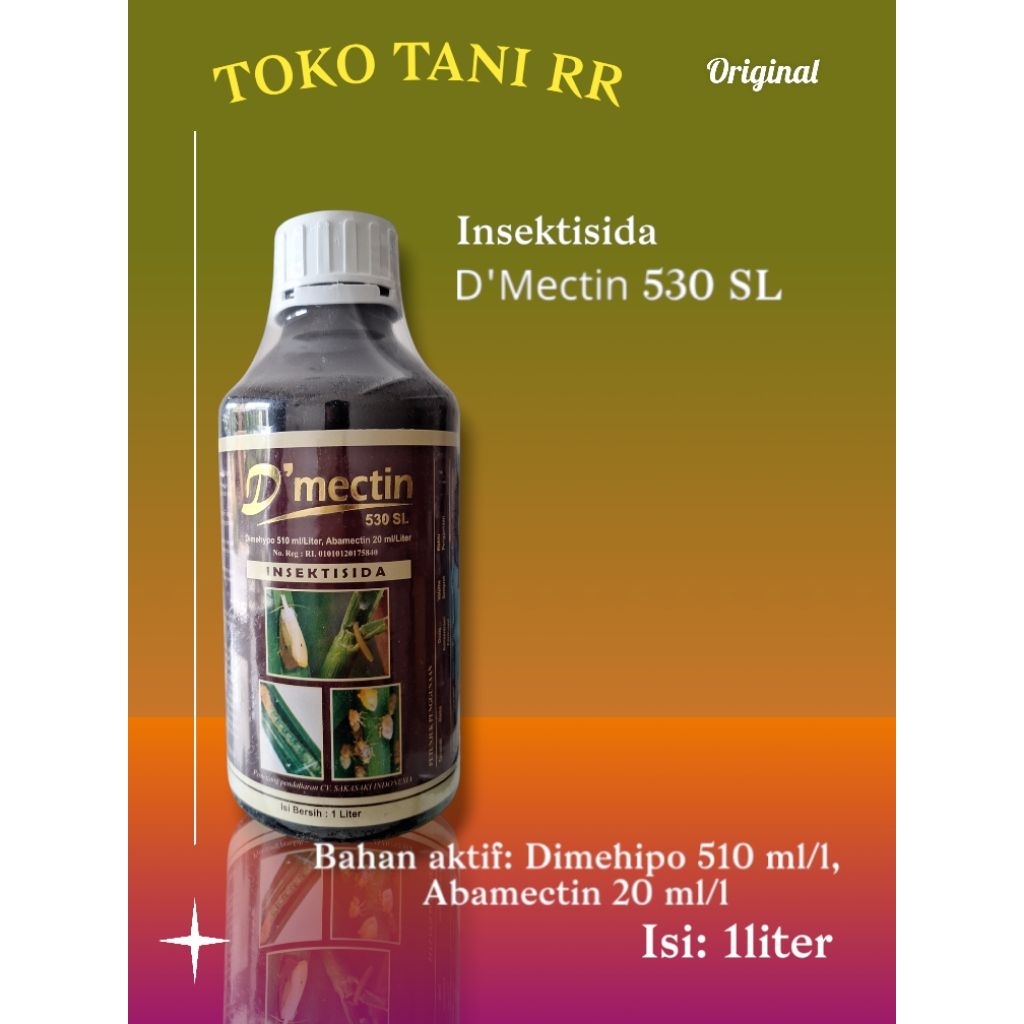 D'Mectin 530 SL 1Liter Insektisida Pembasmi Hama Walang sangit, Belalang, Wereng, Ulat, Kutu, Pengge