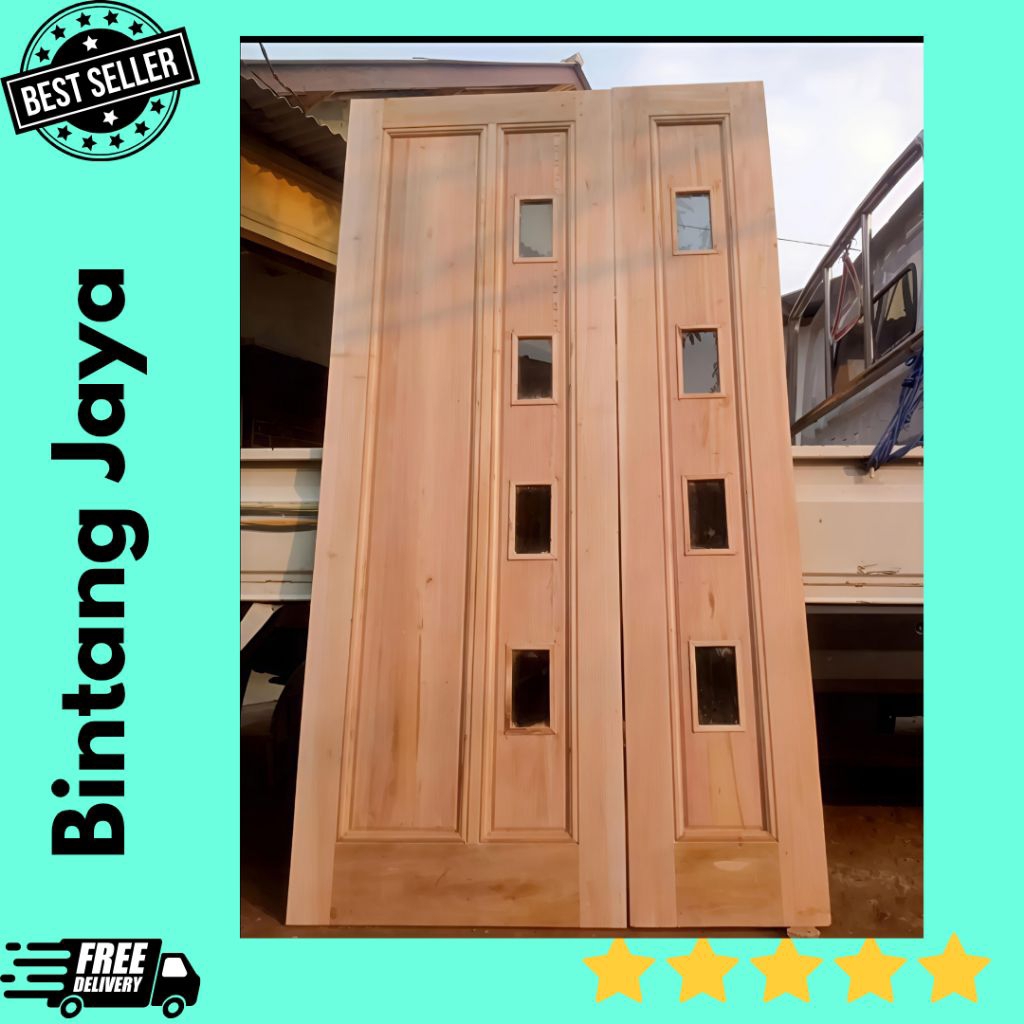 Pintu Kupu Kupu Kayu Mahoni Pintu Kupu Tarung Minimalis