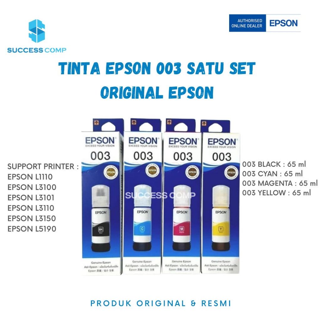 Paket Original 003 Tinta Epson - L5190 L3150