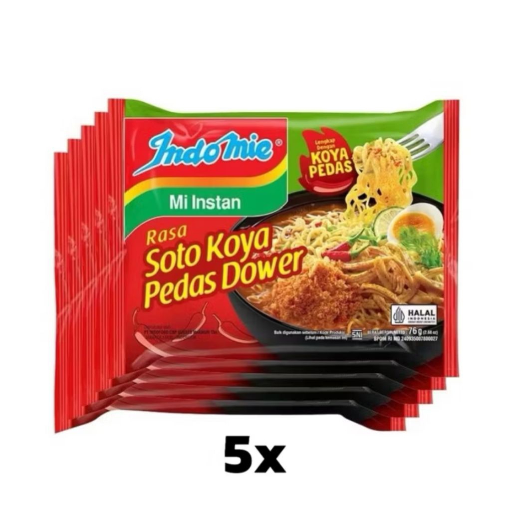 

Mie Instan Indomie Soto Koya Pedes Dhower 76 g X5
